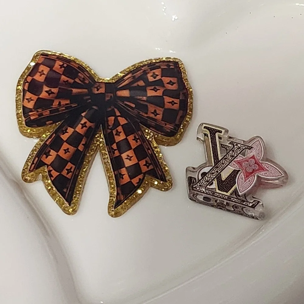 Design Bow Flatback Focal Bead Beaded Pen Badge Flats Planar Acrylic